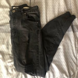 High rise grazed skinny jeans